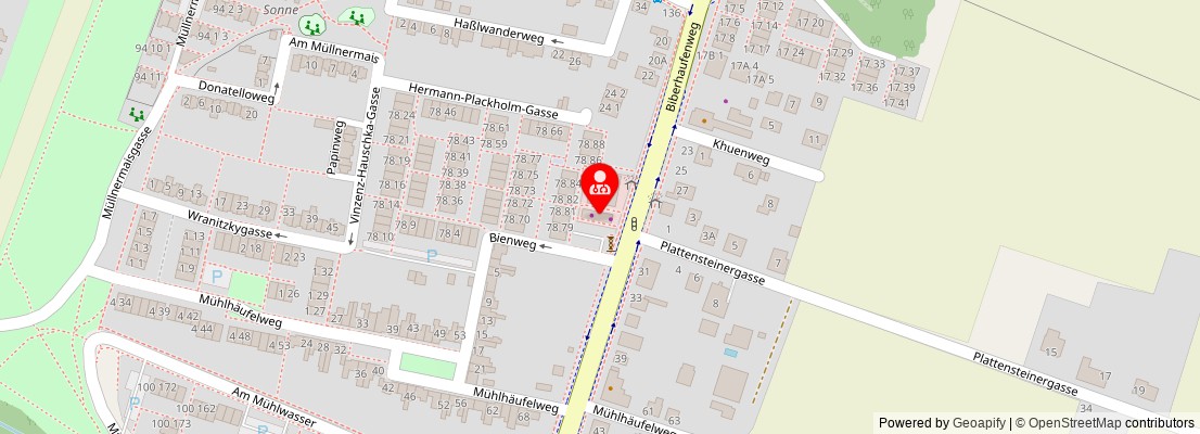 Street map section around the address
