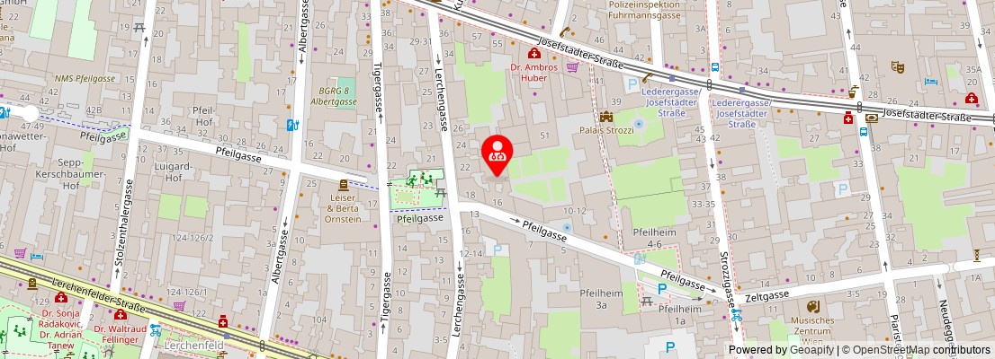 Street map section around the address