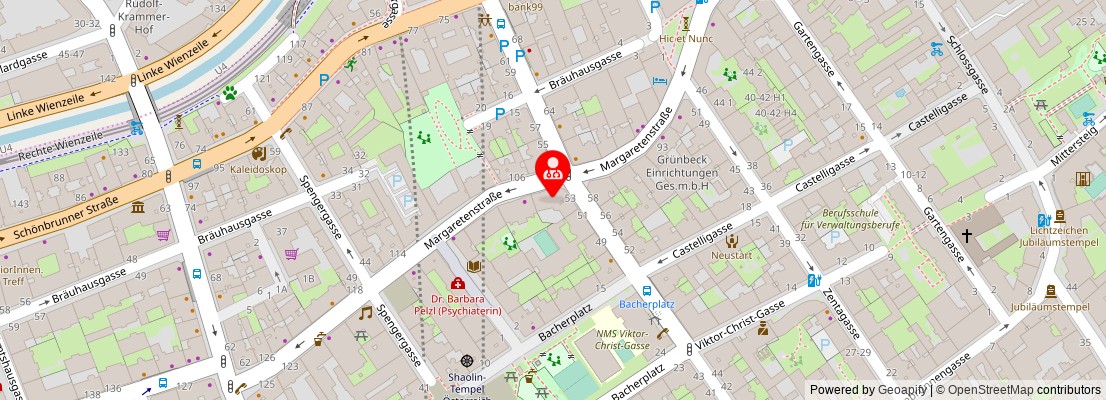Street map section around the address
