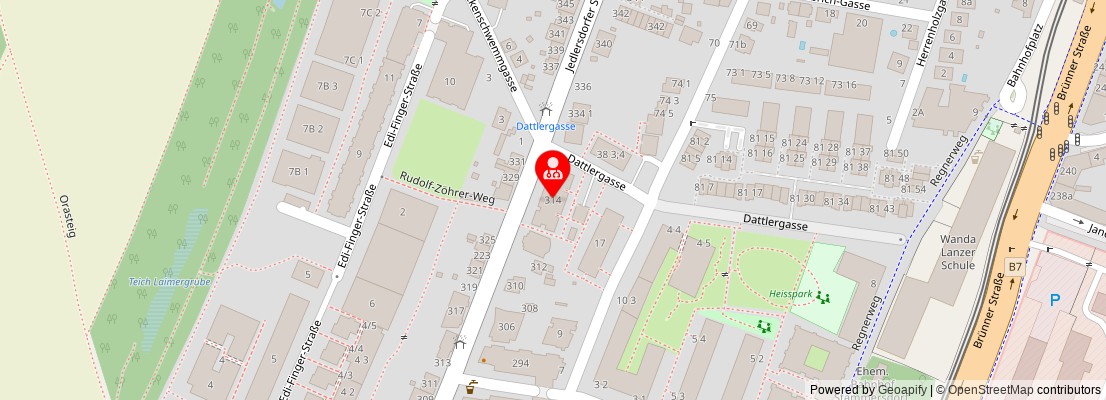 Street map section around the address