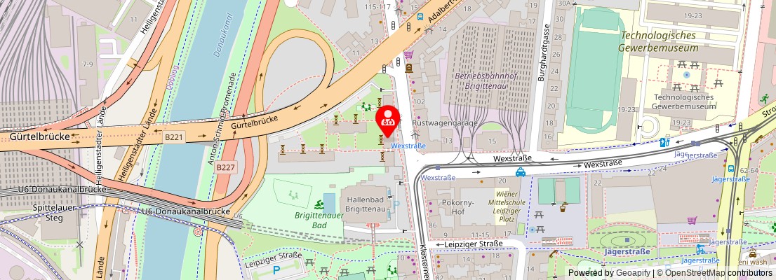 Street map section around the address