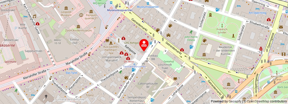 Street map section around the address