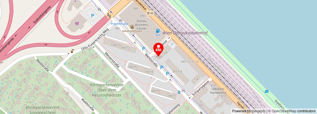 Street map section around the address