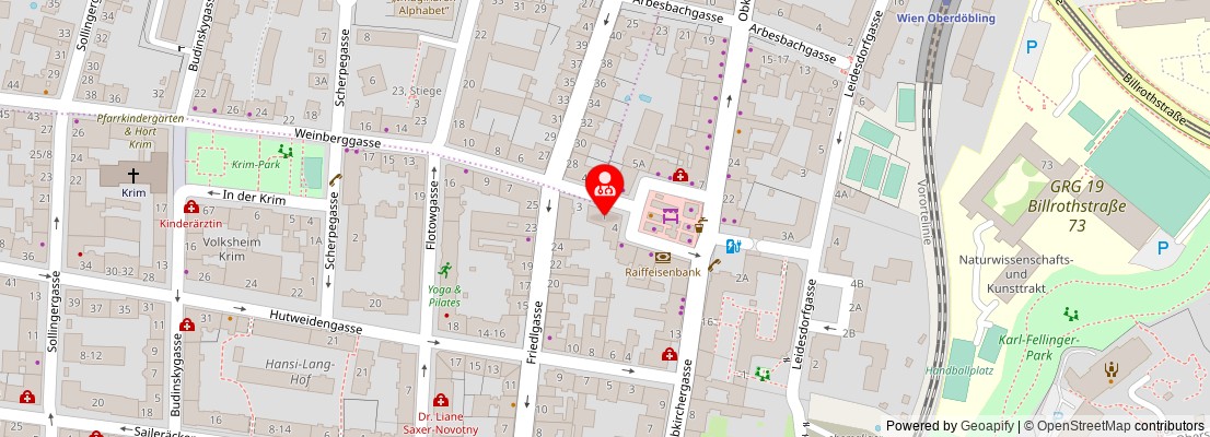 Street map section around the address