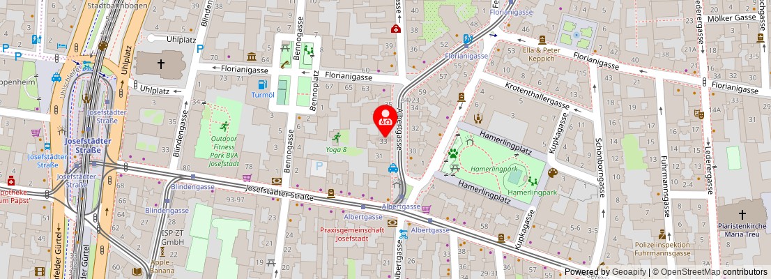 Street map section around the address