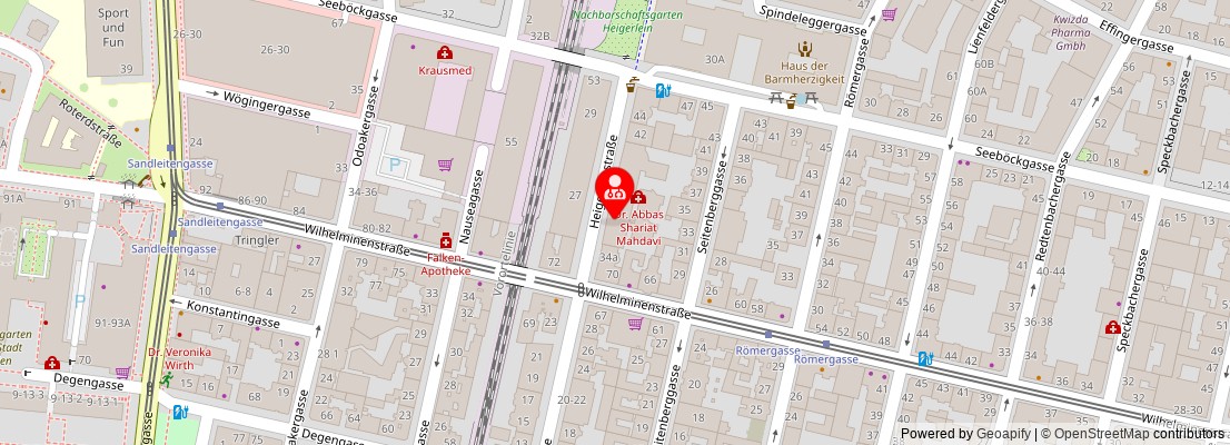 Street map section around the address