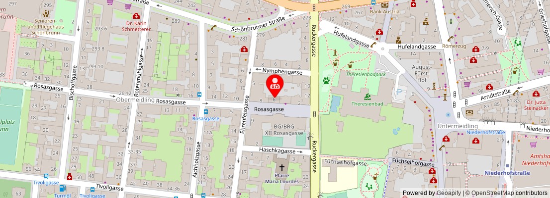Street map section around the address