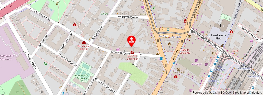 Street map section around the address