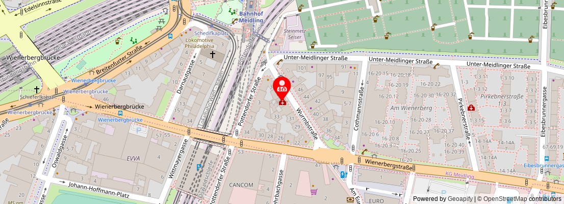 Street map section around the address