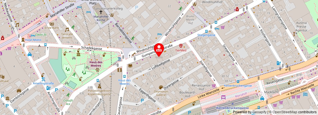 Street map section around the address