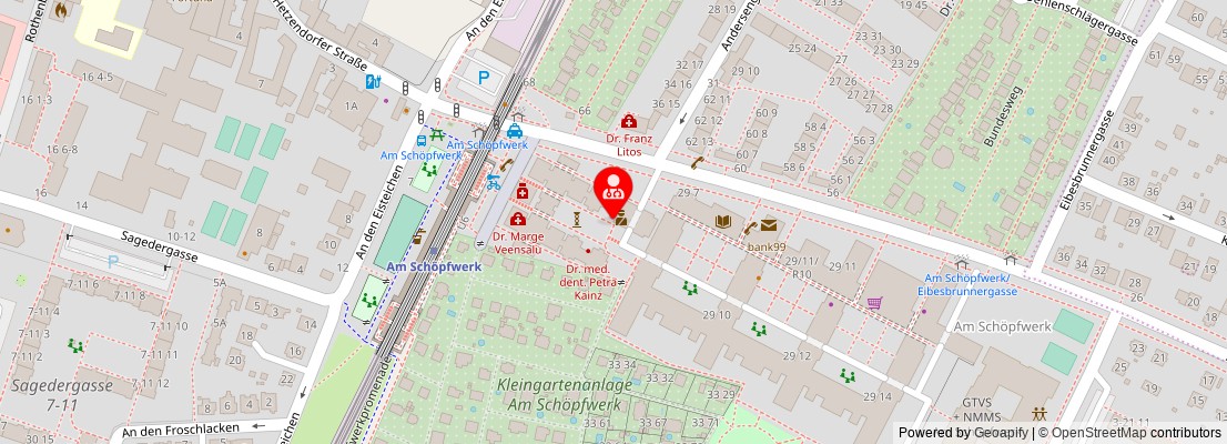 Street map section around the address