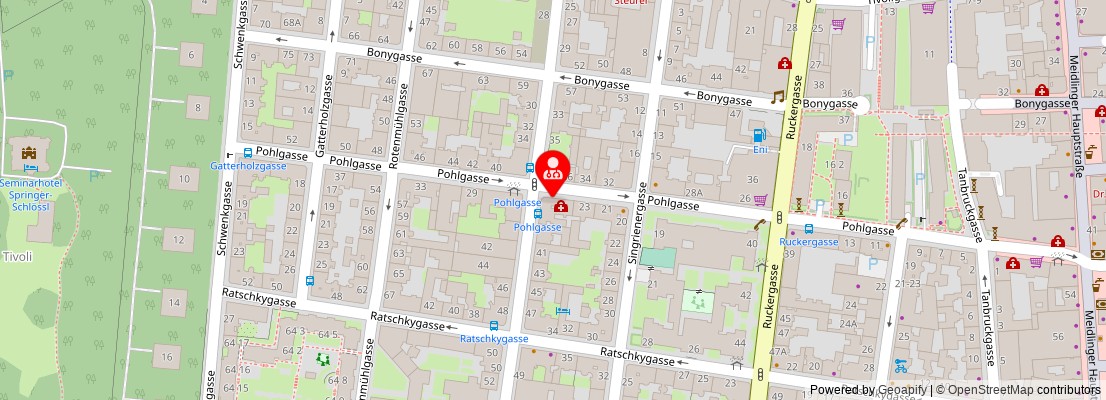 Street map section around the address