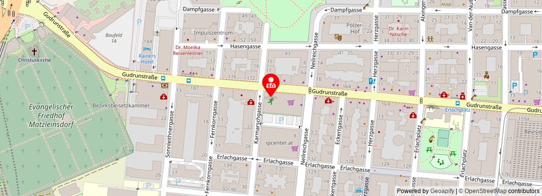 Street map section around the address