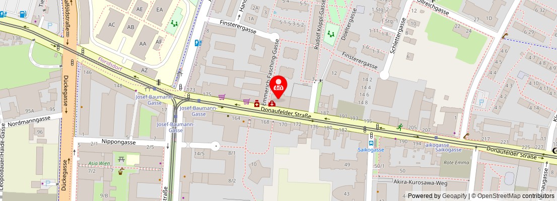 Street map section around the address