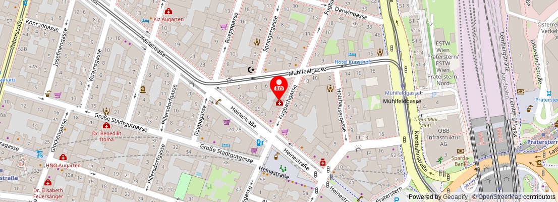Street map section around the address