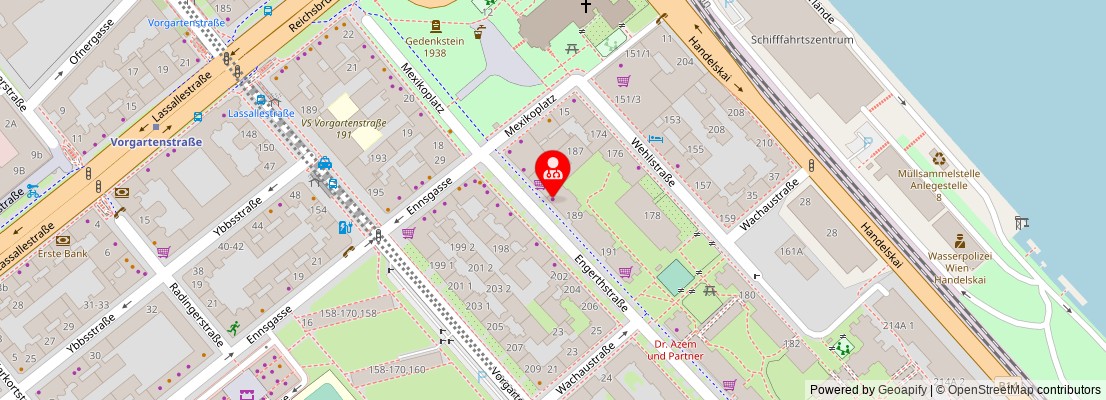 Street map section around the address