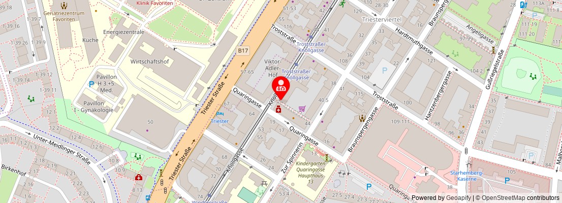 Street map section around the address