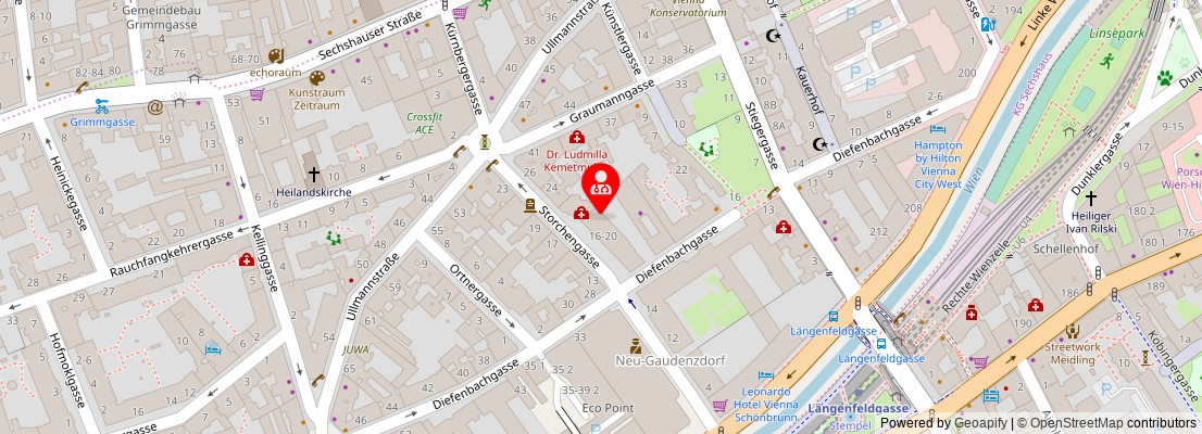 Street map section around the address