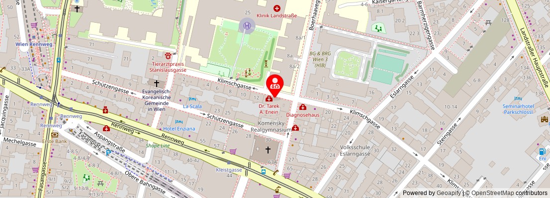 Street map section around the address
