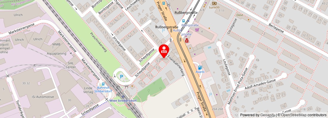 Street map section around the address