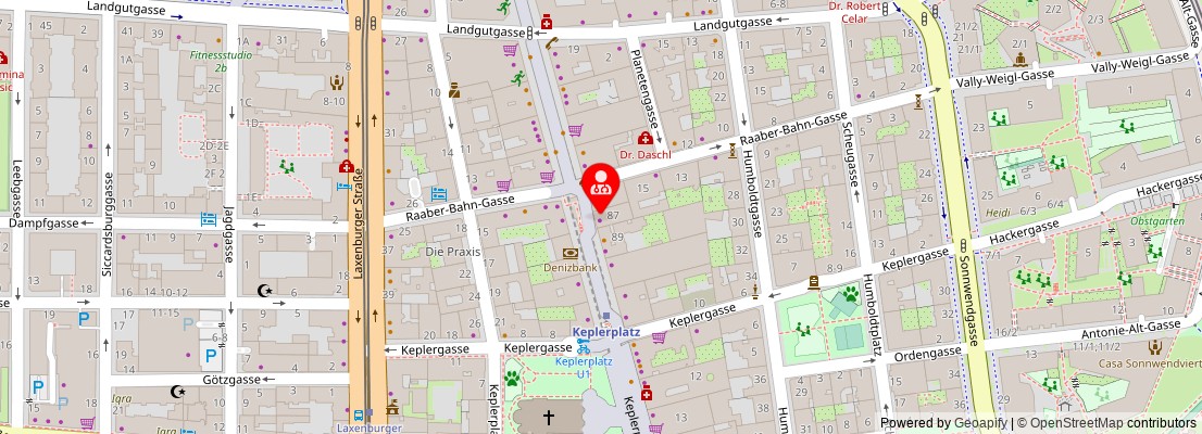 Street map section around the address
