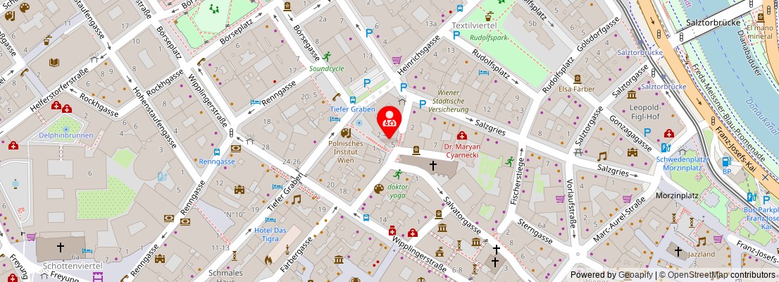 Street map section around the address