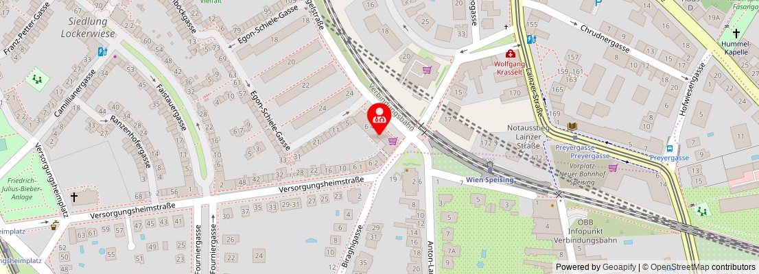 Street map section around the address