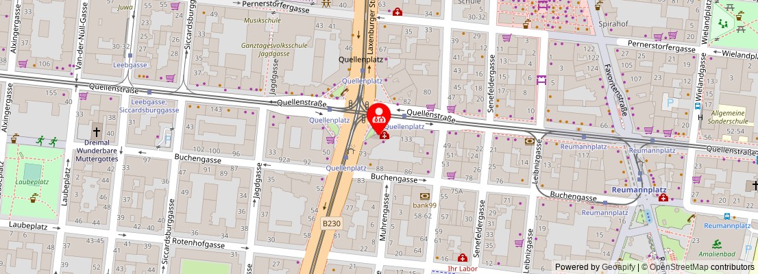Street map section around the address