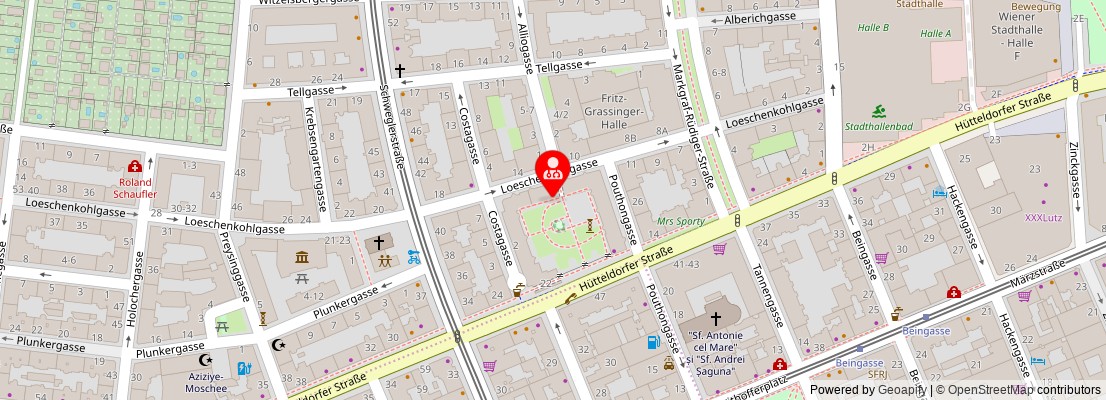 Street map section around the address