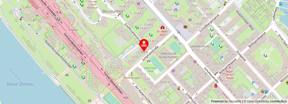 Street map section around the address