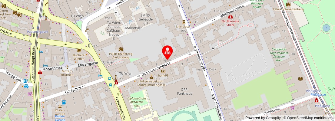 Street map section around the address
