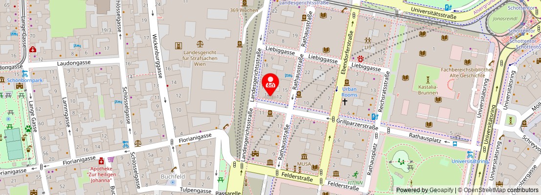 Street map section around the address