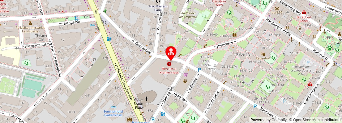Street map section around the address