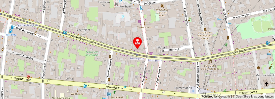 Street map section around the address