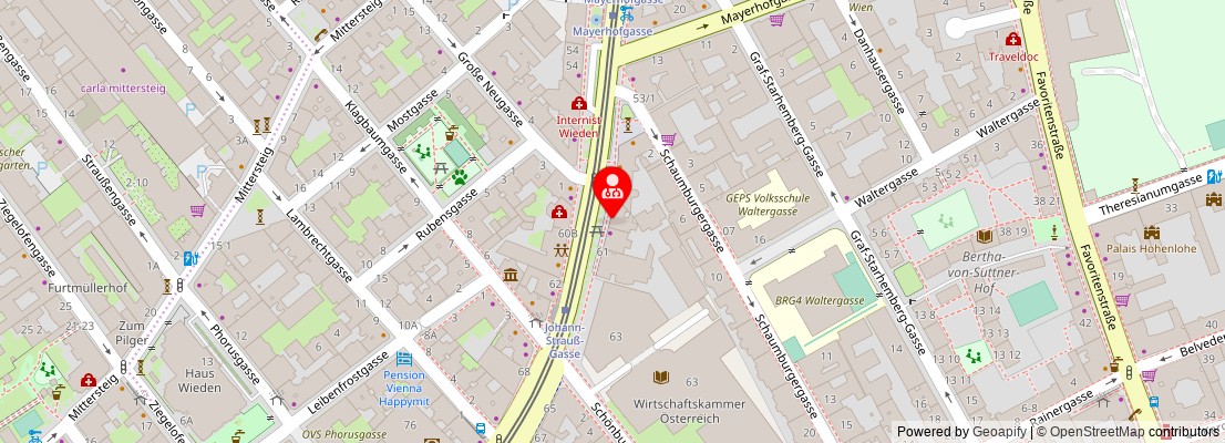 Street map section around the address