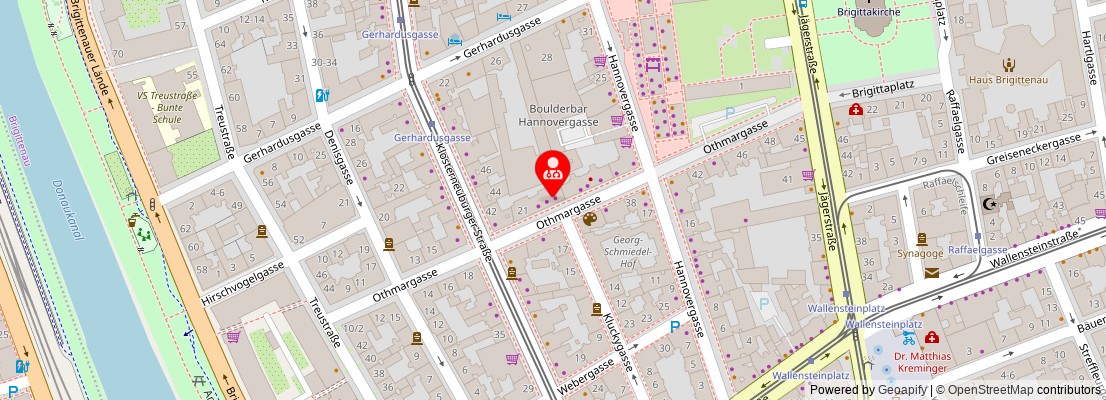 Street map section around the address