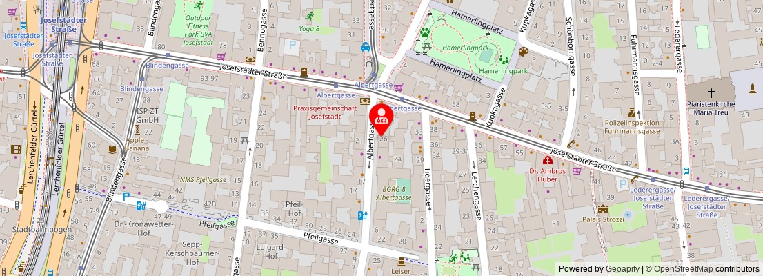Street map section around the address