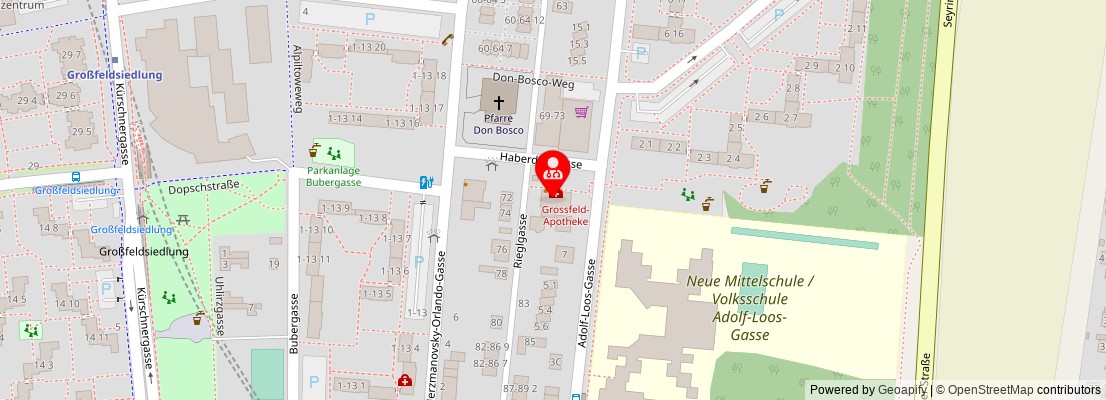 Street map section around the address