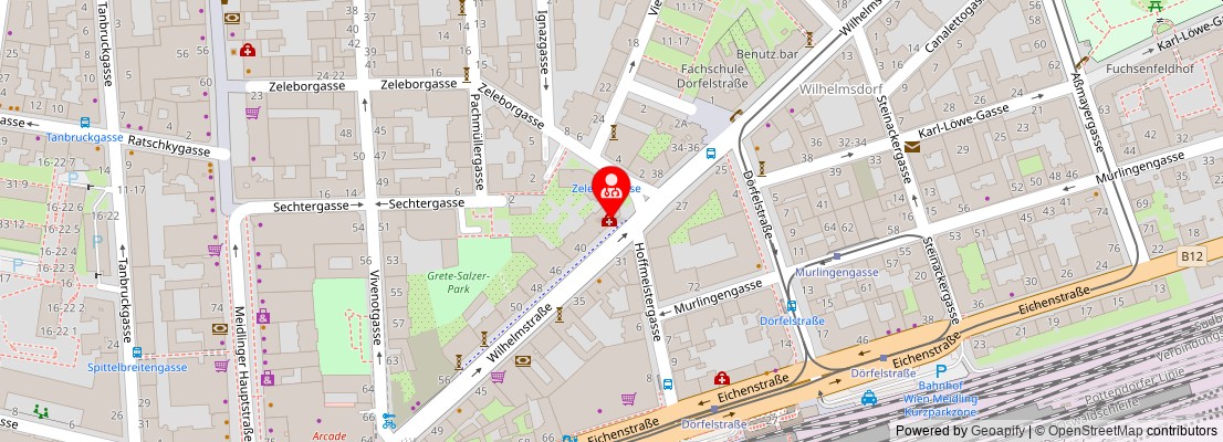 Street map section around the address