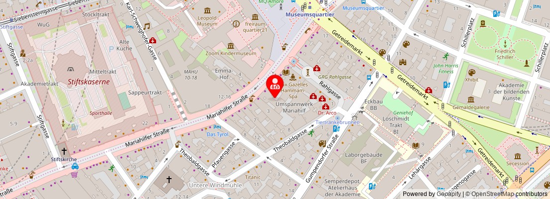 Street map section around the address