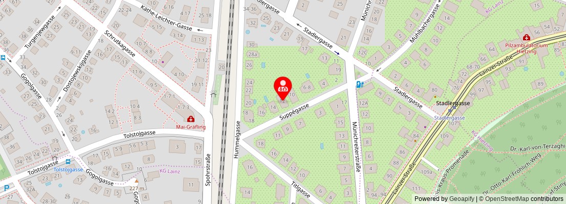 Street map section around the address