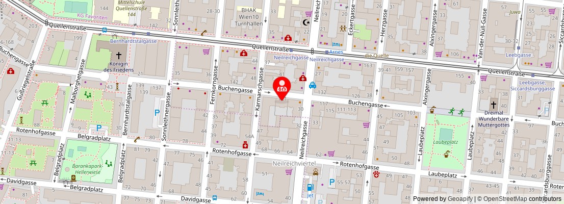 Street map section around the address