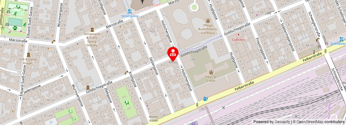 Street map section around the address