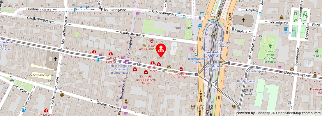 Street map section around the address