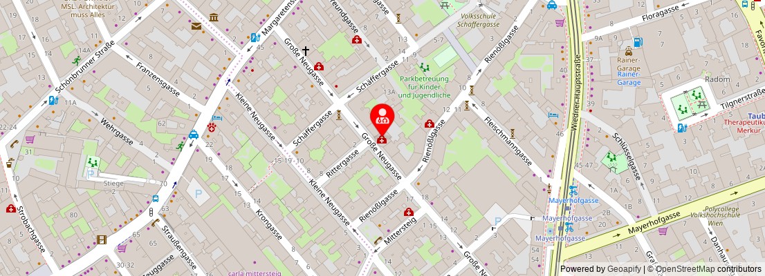 Street map section around the address