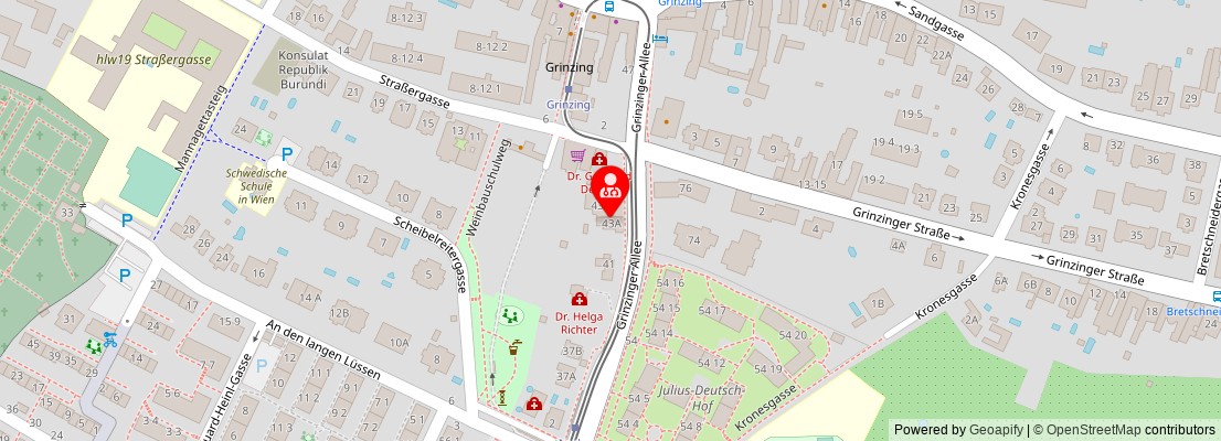 Street map section around the address