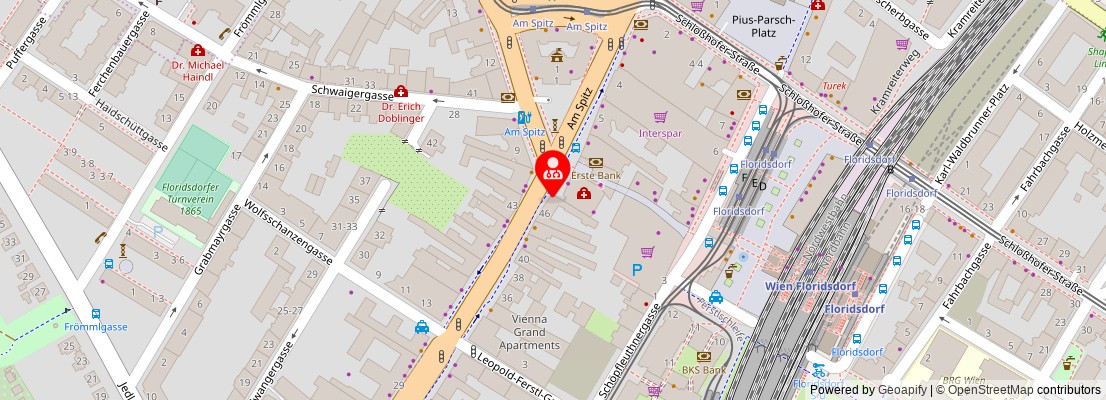 Street map section around the address