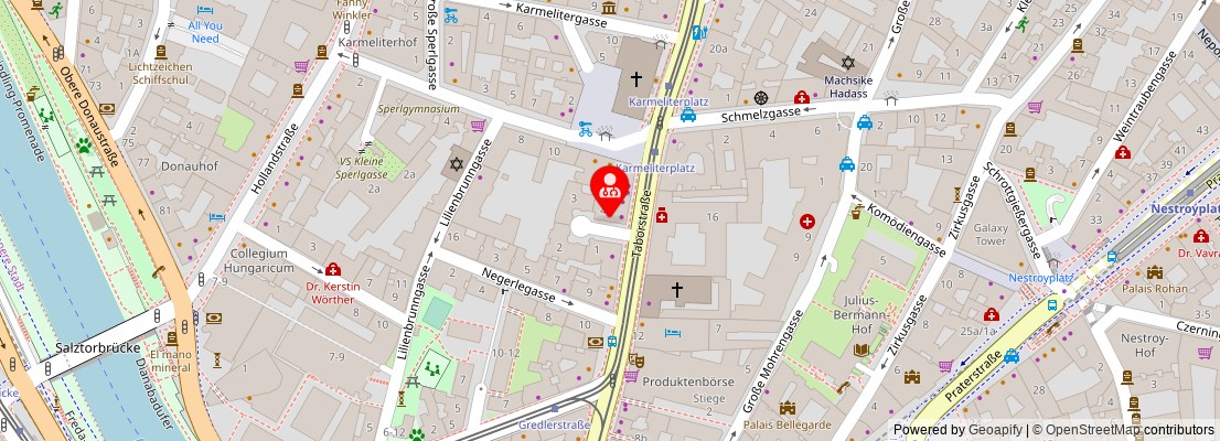Street map section around the address