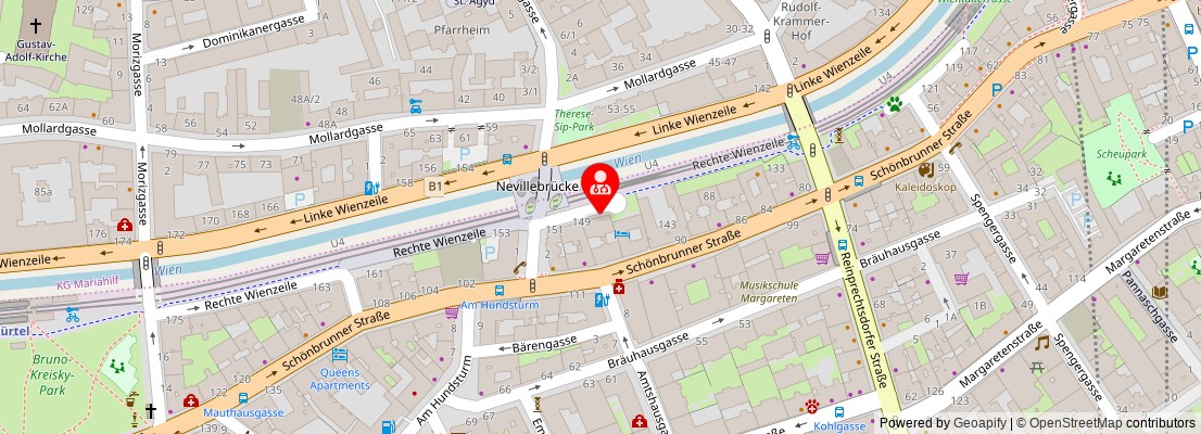Street map section around the address