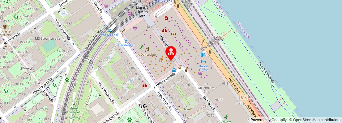 Street map section around the address